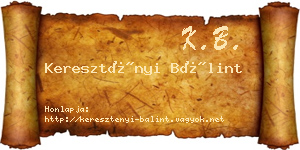 Keresztényi Bálint névjegykártya