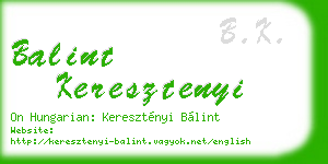 balint keresztenyi business card